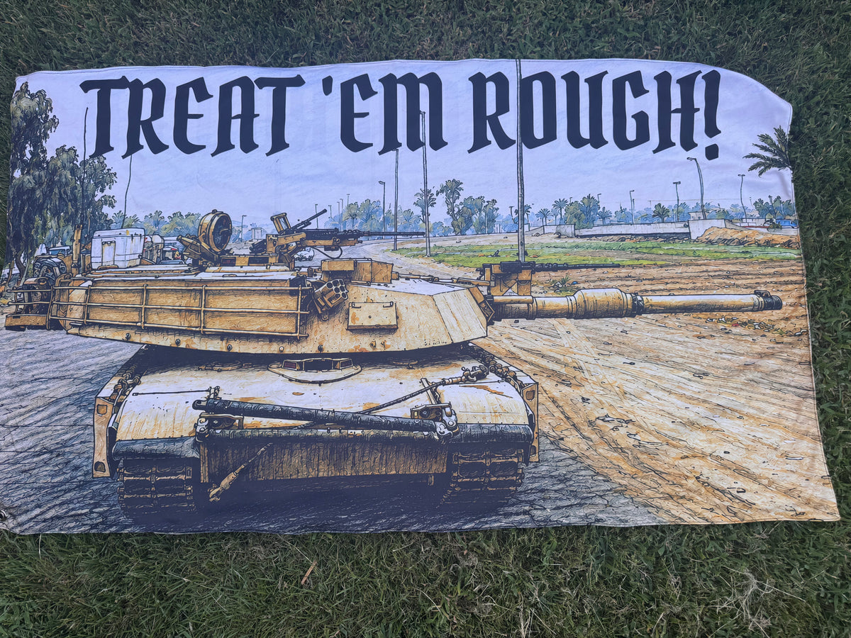 Treat 'em Rough! Double sided flag
