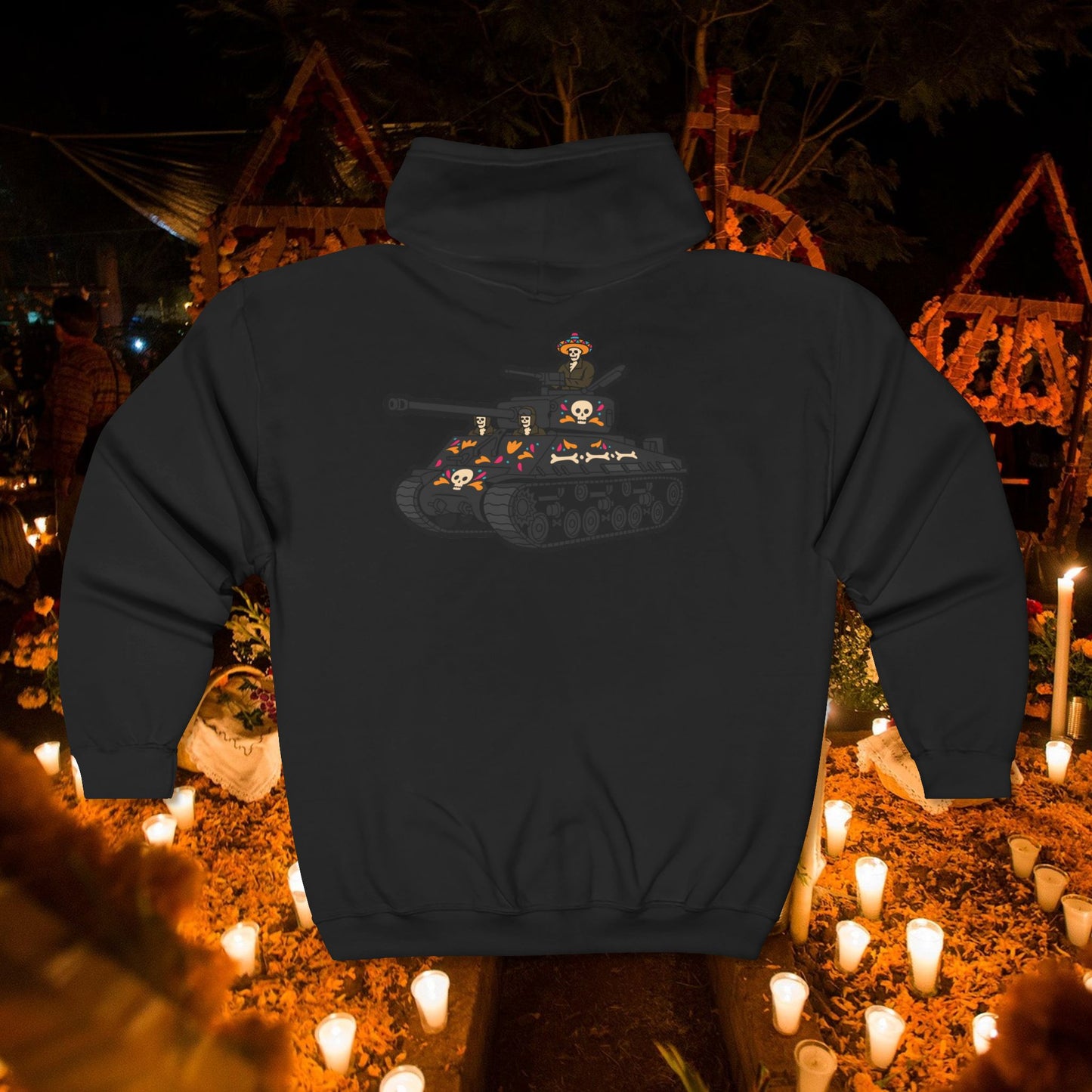 Hasta De La Muerte Full Zip Hooded Sweatshirt
