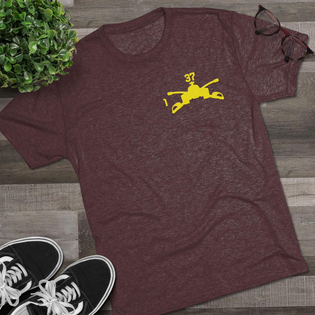 1-37 Armor Regiment Tri-Blend Crew Tee
