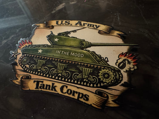 3” embossed Tank Corps stickers