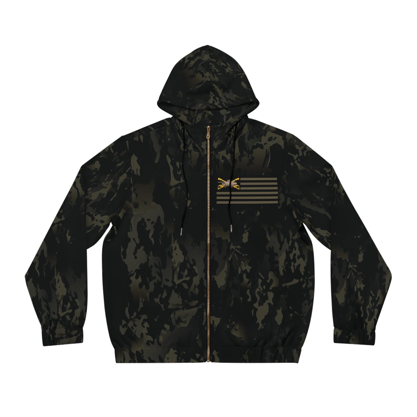 Multicam Black Tanker Flag Full-Zip Hoodie (AOP)