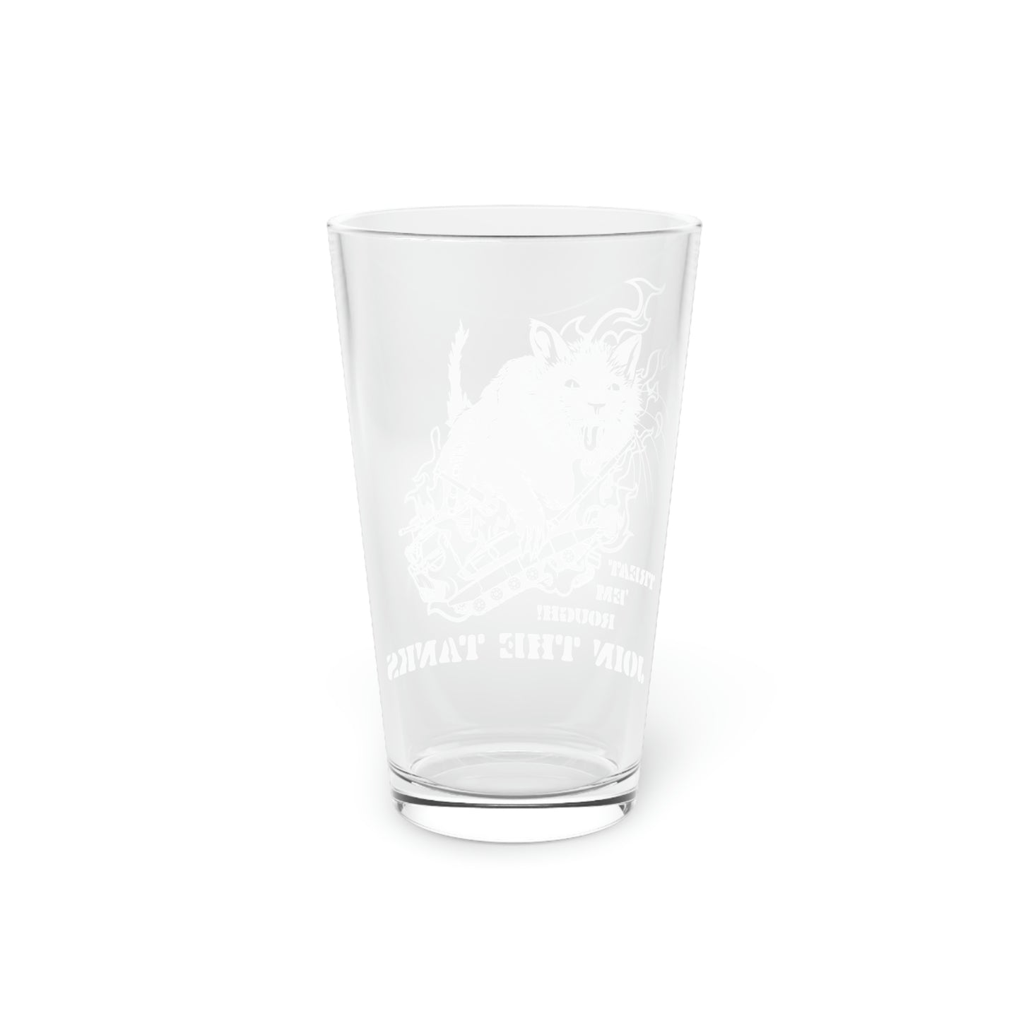 Treat 'em Rough Pint Glass, 16oz