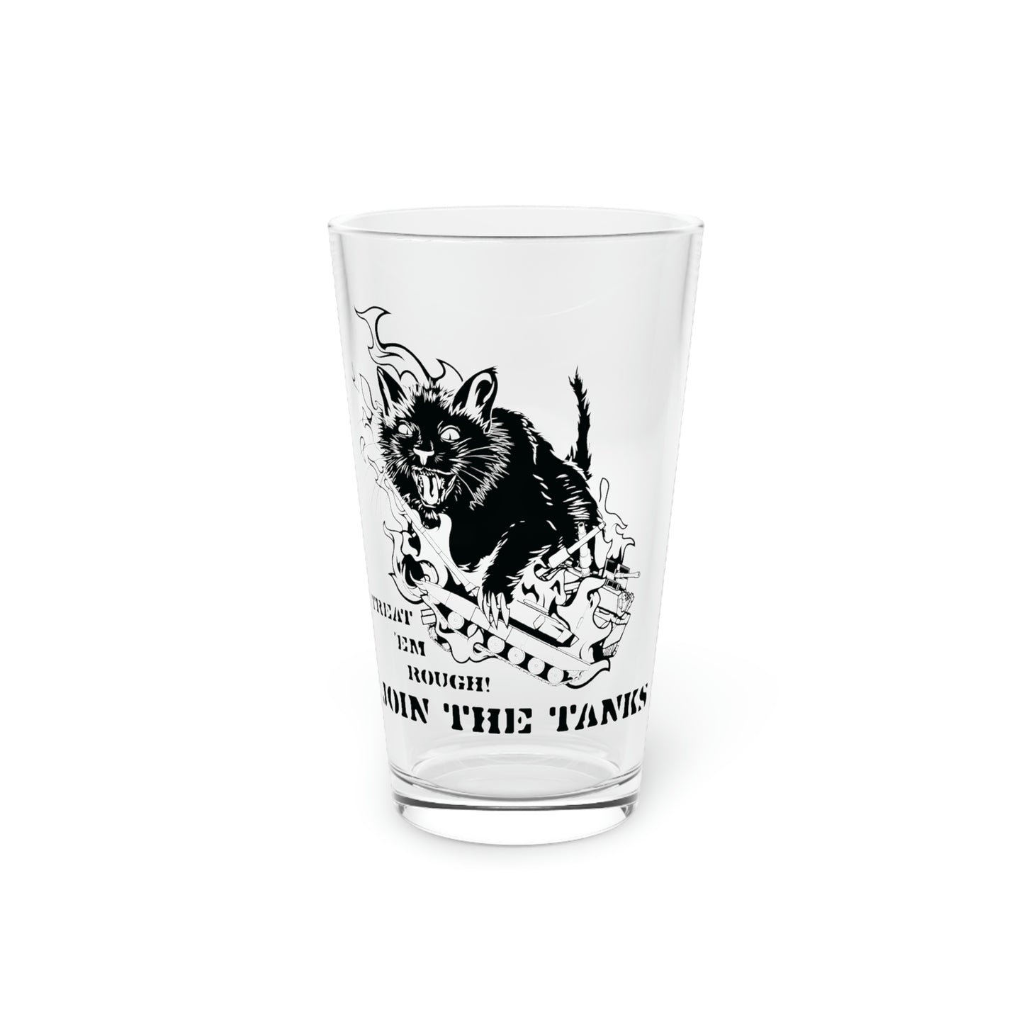 Treat 'em Rough Pint Glass, 16oz