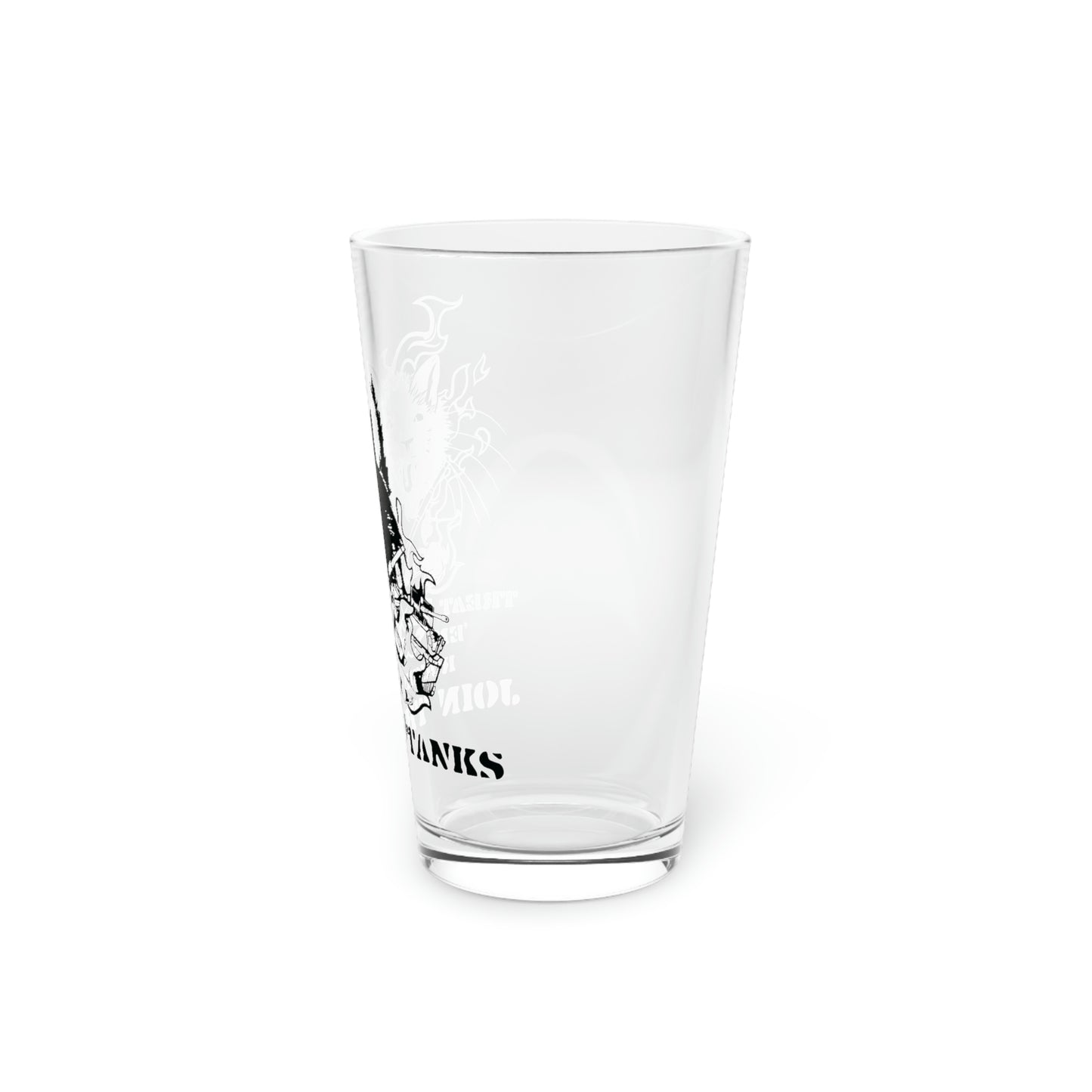 Treat 'em Rough Pint Glass, 16oz